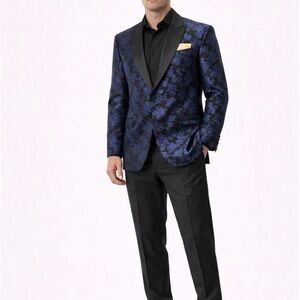 Barry Wang Blue Floral Blazer